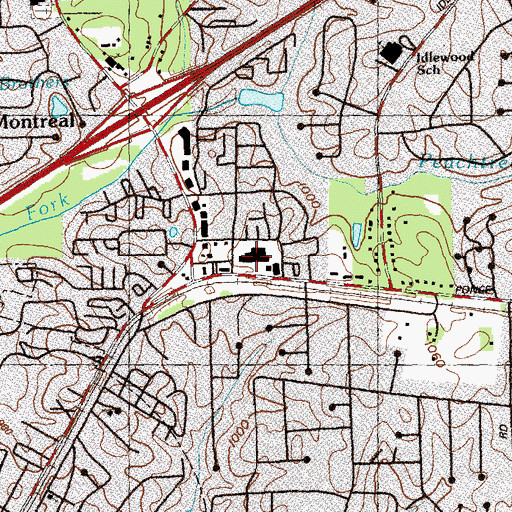 Topographic Map of Tahoe Village Shopping Center, GA