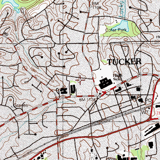 Topographic Map of Tucker Childrens Center, GA