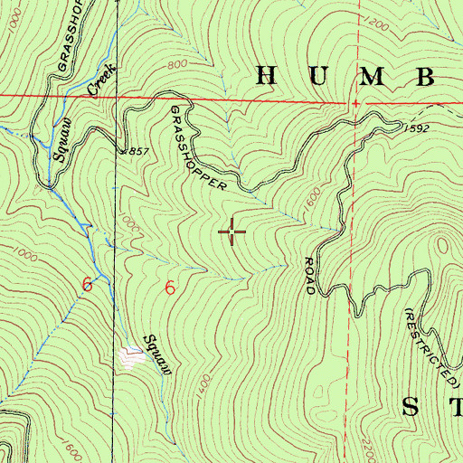 Topographic Map of Humboldt Redwoods State Park, CA