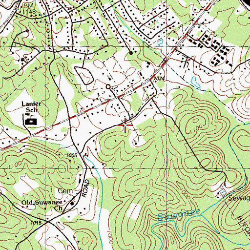 Topographic Map of Church of Christ at Buford, GA