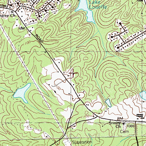 Topographic Map of Greater Gwinnett Church, GA