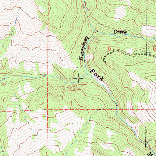 Topographic Map of Humphrey Creek, CA