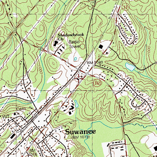Topographic Map of Gwinnett County Fire and Emergency Services Station 13, GA
