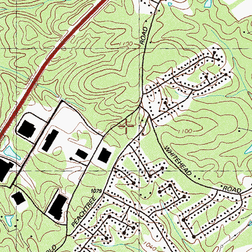 Topographic Map of Gwinnett County Fire and Emergency Services Station 21, GA