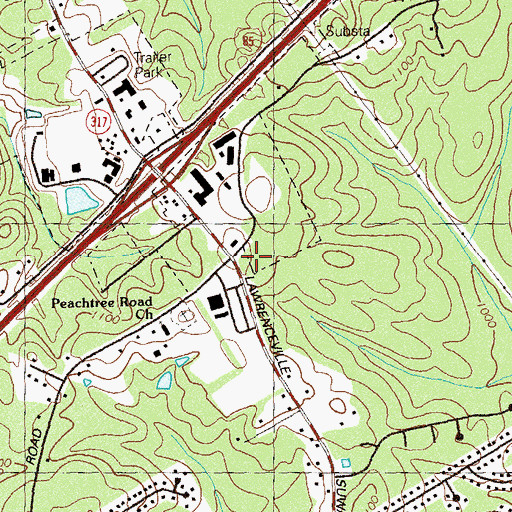 Topographic Map of Horizon Village Shopping Center, GA