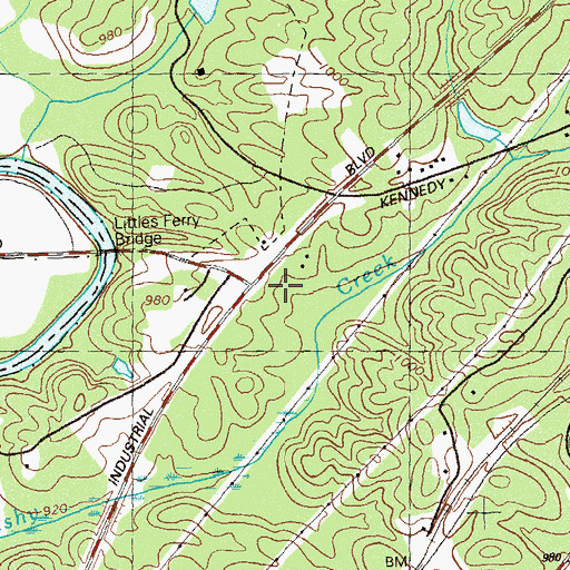 Topographic Map of McGinnis Ferry Shopping Center, GA