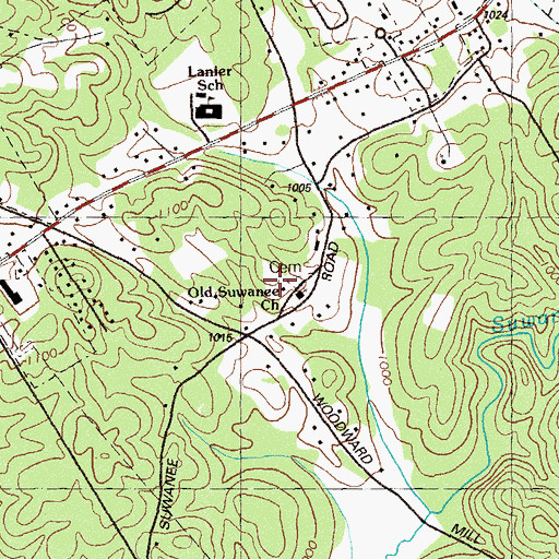 Topographic Map of Old Suwanee Christian School, GA