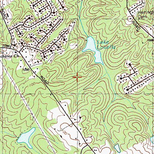 Topographic Map of Peachtree Ridge High School, GA