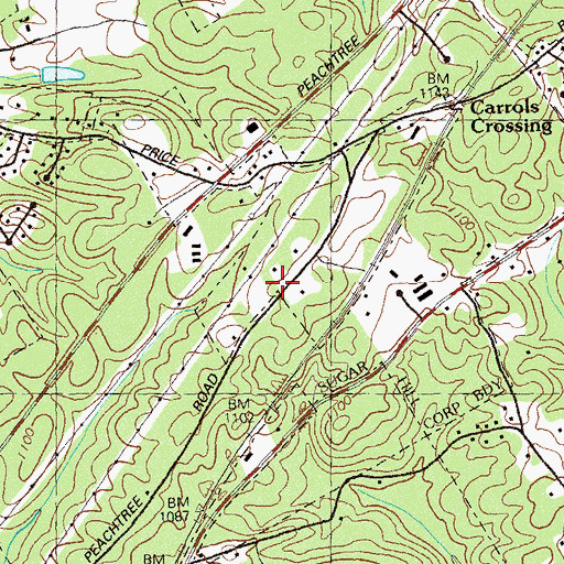 Topographic Map of Suwanee Parish United Methodist Church, GA