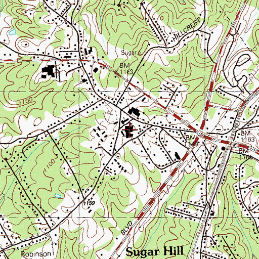 Topographic Map of T Carl Buice School, GA