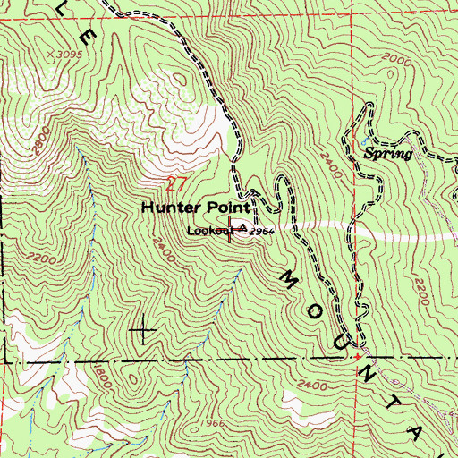 Topographic Map of Hunter Point, CA