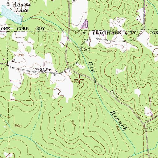 Topographic Map of Kendron Village Shopping Center, GA