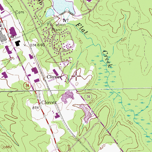 Topographic Map of Peachtree City Police Department, GA