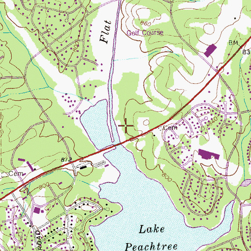 Topographic Map of Peachtree Executive Conference Center, GA