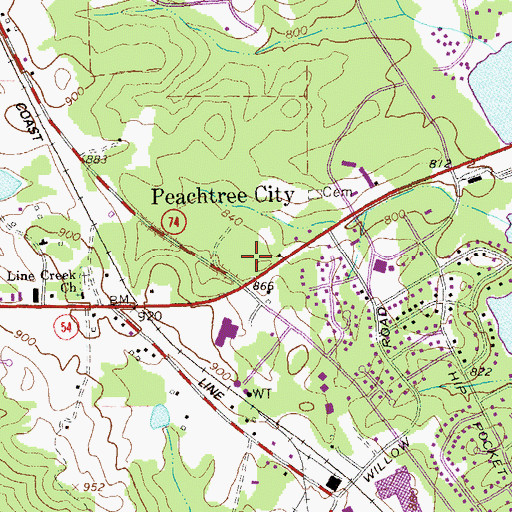 Topographic Map of Westpark Walk Shopping Center, GA