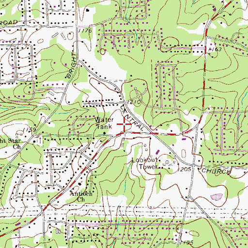 Topographic Map of Cedar Mountain Village Shopping Center, GA