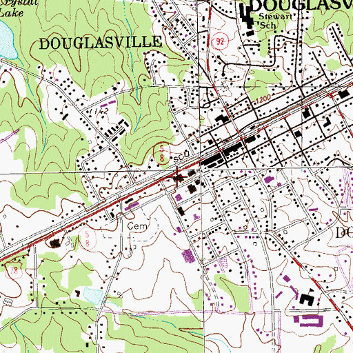 Topographic Map of Douglasville City Hall, GA