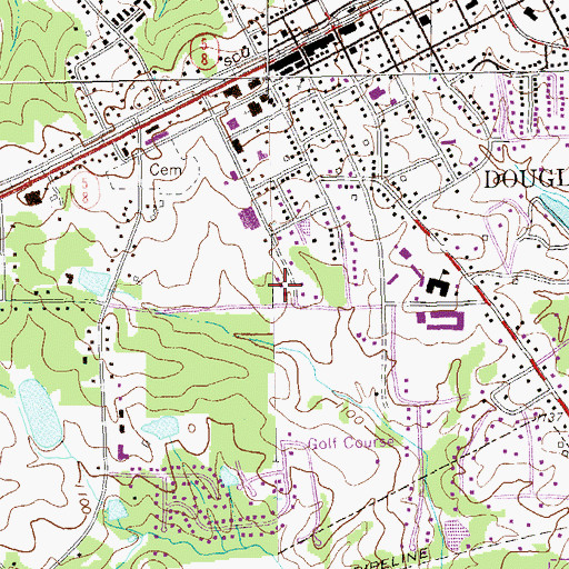 Topographic Map of Douglas County Health Department, GA