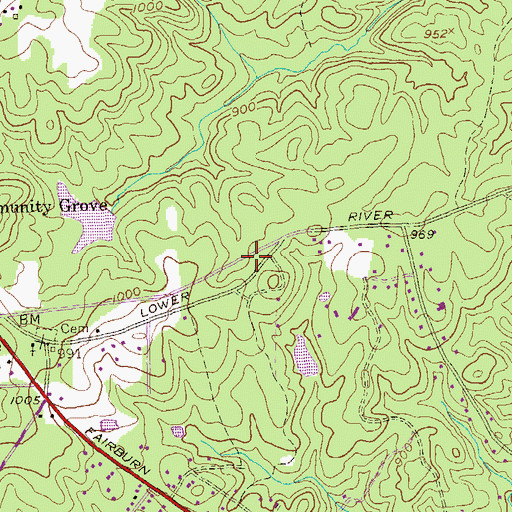 Topographic Map of Douglas County Fire Department Station 6, GA