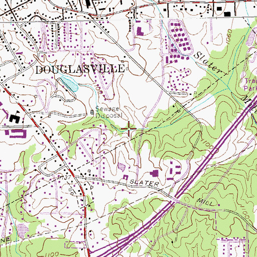 Topographic Map of Douglas County Water and Sewer Administration Building, GA