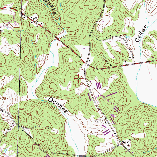 Topographic Map of East Hall Middle School, GA