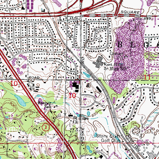 Topographic Map of Saint Hugo of the Hills School, MI