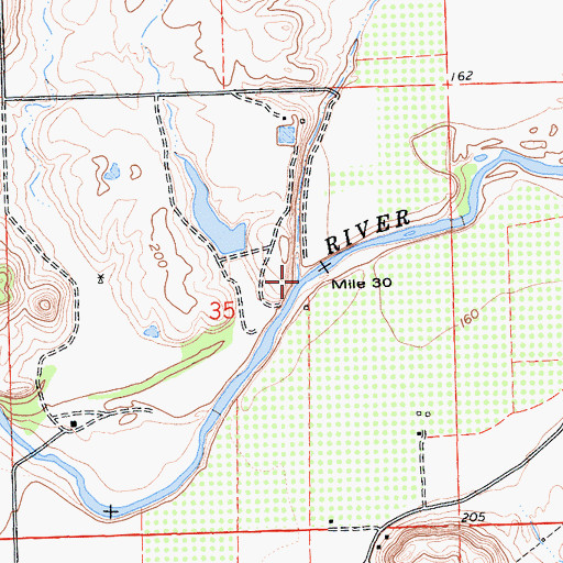 Topographic Map of Indian Creek, CA