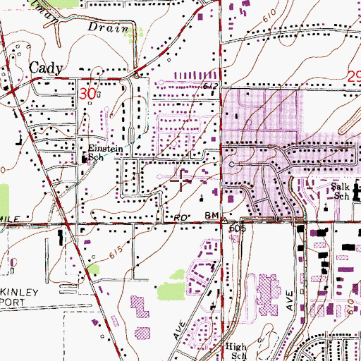 Topographic Map of Saint John Medical Center- Obstetrics and Gynecology, MI