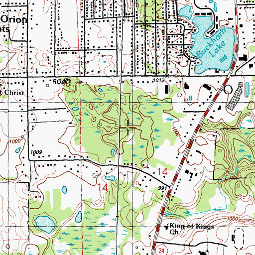 Topographic Map of Saint Joseph Mercy Medical Center - Lake Orion, MI