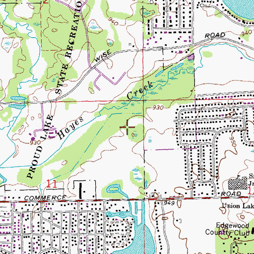 Topographic Map of Saint Joseph Mercy Medical Center - Union Lake, MI