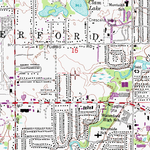 Topographic Map of Saint Joseph Mercy Medical Center - Waterford, MI