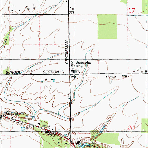 Topographic Map of Saint Joseph's Academy, MI