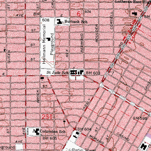 Topographic Map of Saint Jude Parish Church, MI