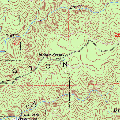Topographic Map of Indian Spring, CA