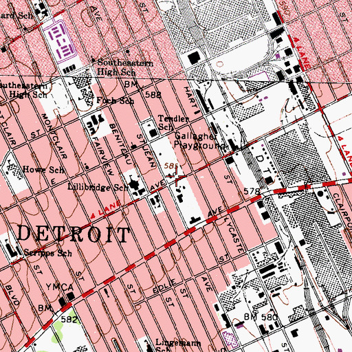 Topographic Map of Saint Maron Cathedral, MI