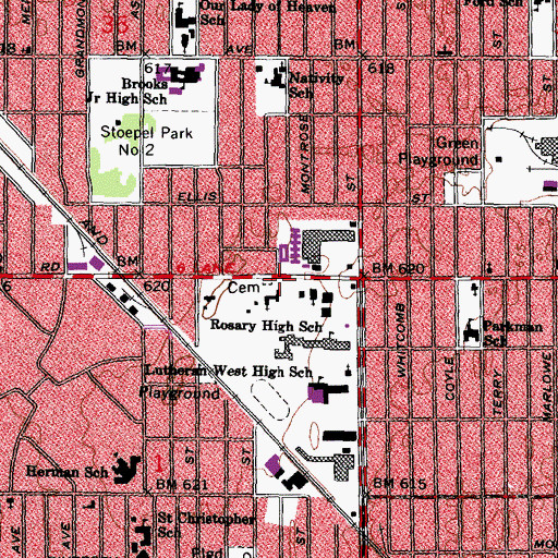 Topographic Map of Saint Marth'a Episcopal Church, MI