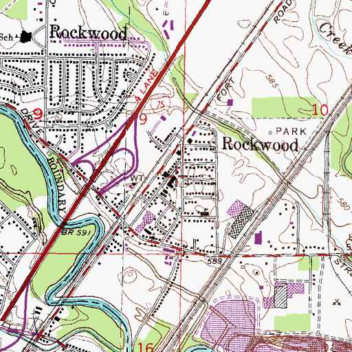 Topographic Map of Saint Mary Catholic School, MI