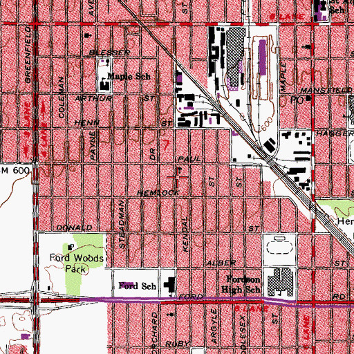 Topographic Map of Saint Michael's Ukrainian Catholic Church, MI