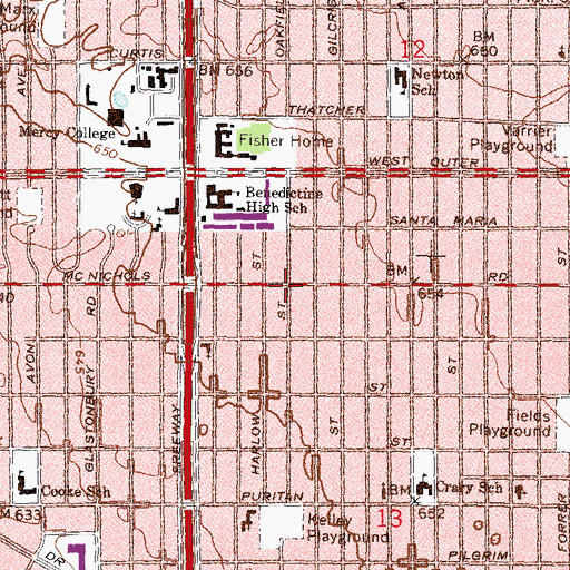 Topographic Map of Saint Paul Church of Christ Holiness, MI