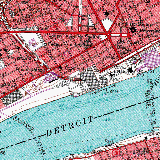 Topographic Map of Saint Peter and Paul Jesuit Church, MI