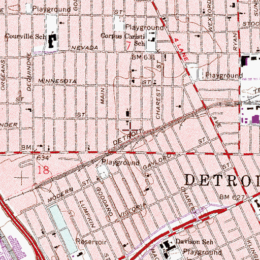 Topographic Map of Saint Peter Progressive Primitive Baptist Church, MI