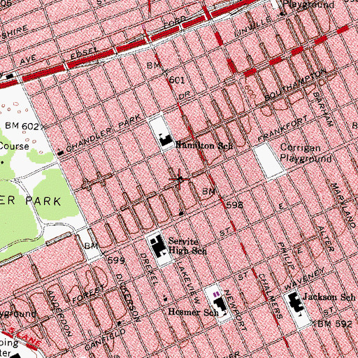 Topographic Map of Saint Philip and Saint Stephen Episcopal Church, MI