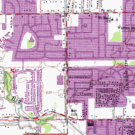 Topographic Map of Saint Rene Church, MI