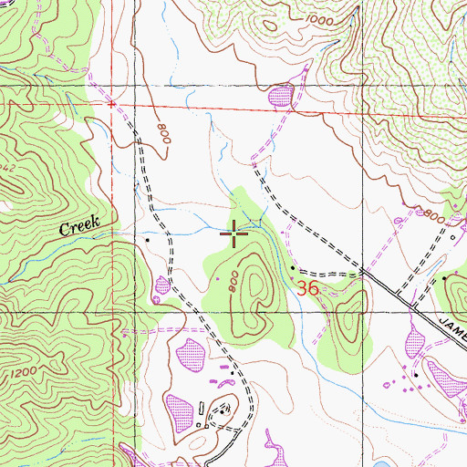 Topographic Map of James Creek, CA