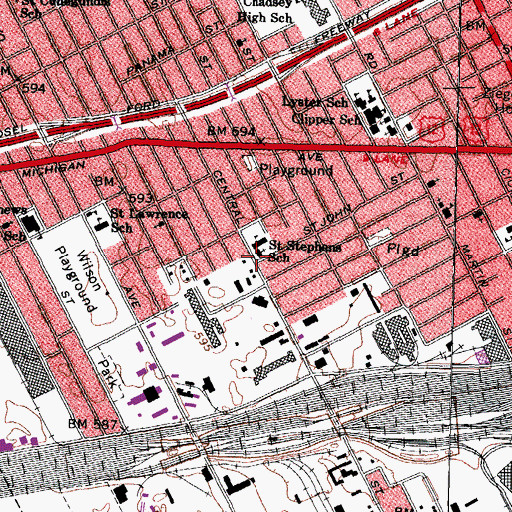 Topographic Map of Saint Stephen's Mary Mother of the Church, MI