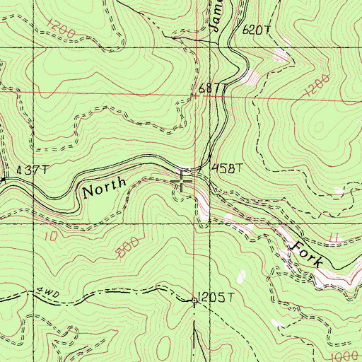Topographic Map of James Creek, CA