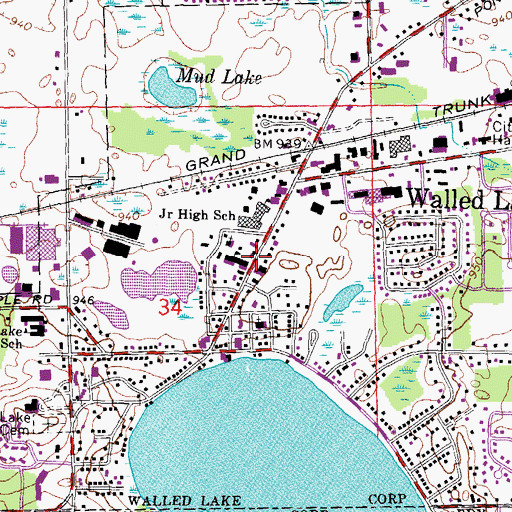 Topographic Map of Saint William Catholic School, MI