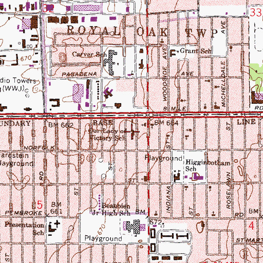 Topographic Map of Salt and Pepper School, MI