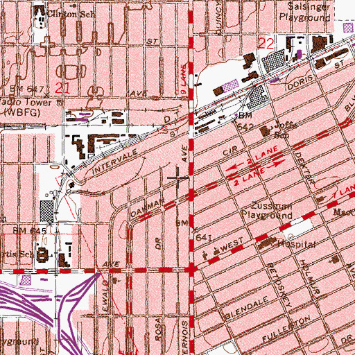 Topographic Map of Sanctuary Missionary Baptist Church, MI