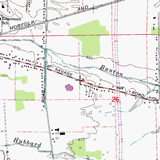 Topographic Map of Savage Road Elementary School, MI